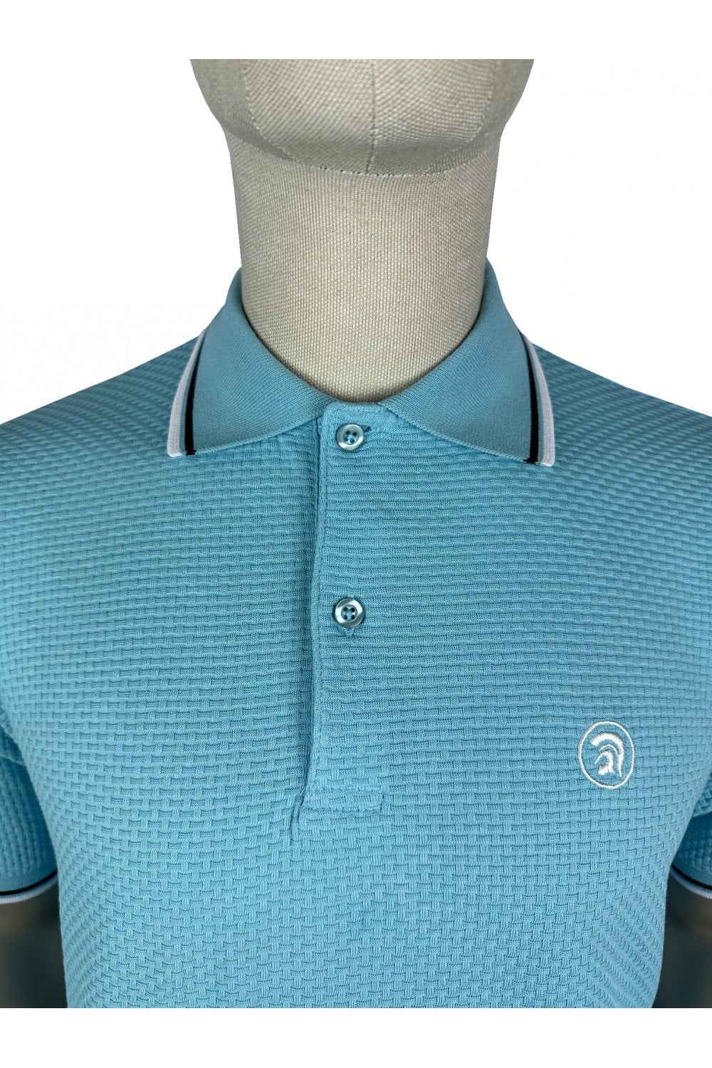 Trojan Records Men's TC1038 Twin Tipped Textured Polo Shirt Mint