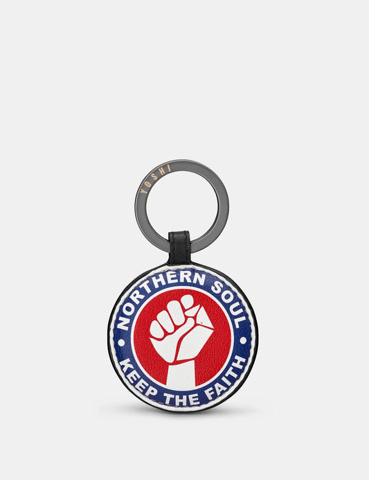 Yoshi Northern Soul Leather Keyring Black